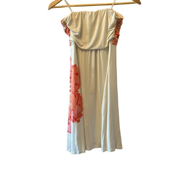 LE CHATEAU Strapless Cream & Floral Graphic Stretch Lined Dress XS - Picture 6 of 10